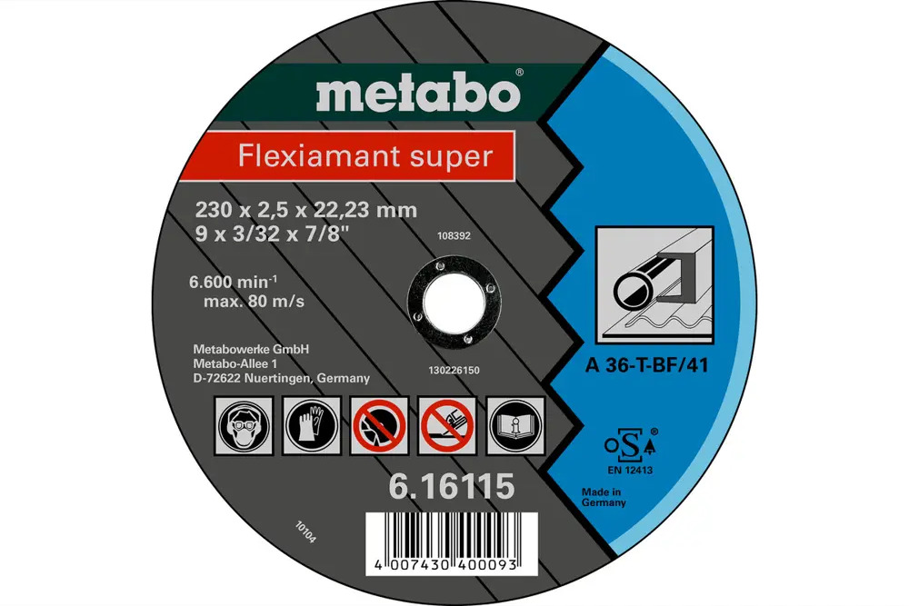 93850496 Диск отрезной по стали тип 41 Metabo Flexiamant 616115000 230x22.2x2.5 мм STLM-0589246