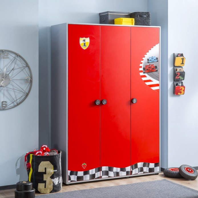 Шкаф трехстворчатый распашной красный Race Сup CILEK RACE CUP 00-3832571 Красный Santreyd  - Вид №2