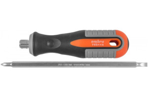 15632318 Двусторонняя стержневая отвертка РН1,SL5x150мм ROUND GRIP 755115 55776 Ombra