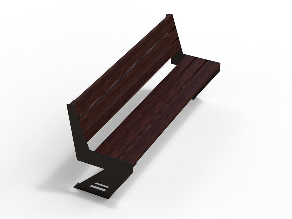 Деревянная скамья со спинкой EUROCOMITALIA современная мебель ARCH-00080408 - Вид №2