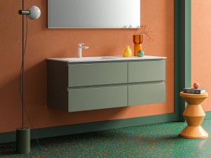 Подвесной шкаф для умывальника со встроенной раковиной