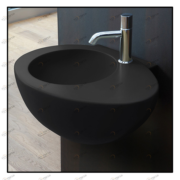 LGLS56BA Подвесная раковина настенная овальная Ceramica Cielo  серая 