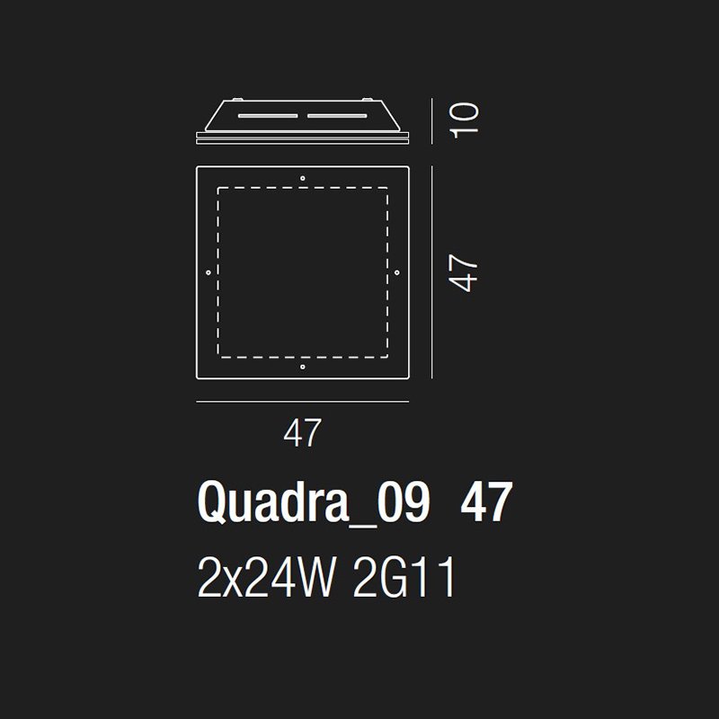 Настенный/Потолочный светильник PL QUADRA 47 BC от Vistosi VISTOSI ДИЗАЙНЕРСКИЕ 244320 Белый  - Вид №3