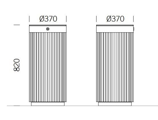 Держатель для мусора из нержавеющей стали с пепельницей для наружного использования BENKERT BANKE мусорное ведро ARCH-00041704 - Вид №2