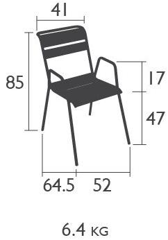 Fermob Стул садовый штабелируемый с подлокотниками Monceau 4802 - Вид №12