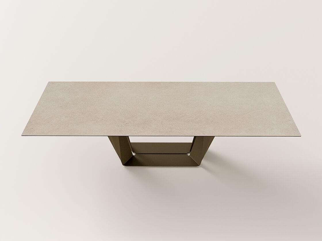 Прямоугольный керамический и стальной обеденный стол MOBLIBERICA Plec ARCH-00142562 - Вид №1