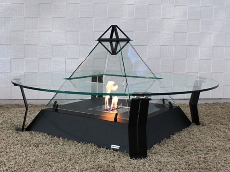 Отдельно стоящий камин с панорамным стеклом bioKamino CRYSTAL LOUVRE ARCH-00138063 - Вид №3