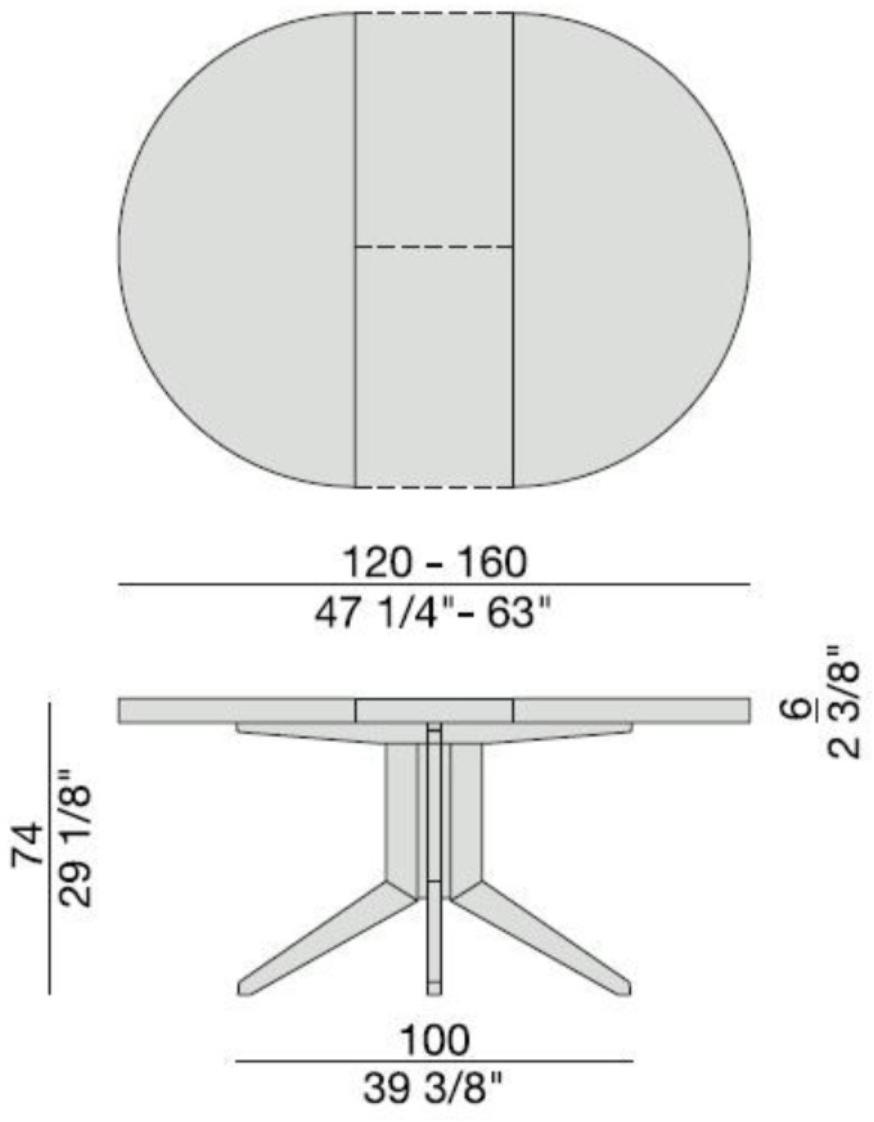 Porada Раздвижной круглый стол из ореха Iron sun-id-1512197 - Вид №2