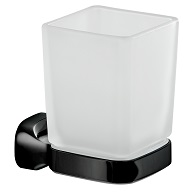 ST10(14) Gedy G-Stelvio, настенный стеклянный стакан, цвет черный матовый 