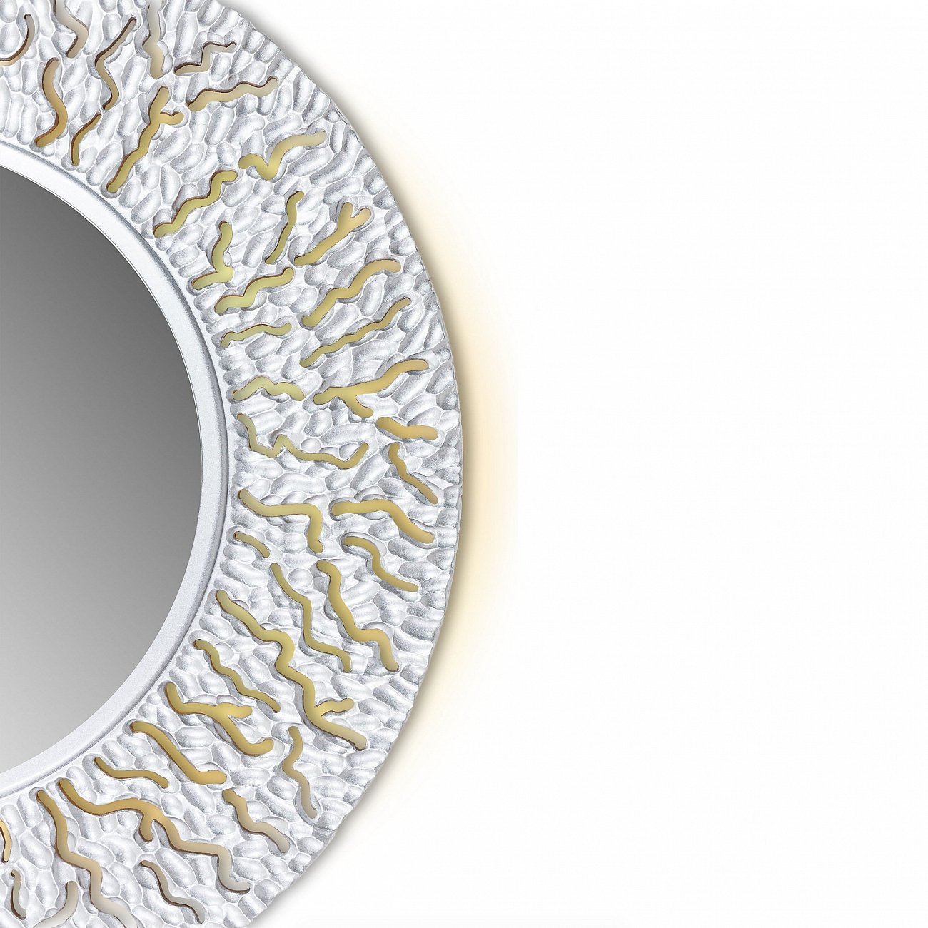 Зеркало круглое настенное серебро CORAL IN SHAPE CORAL 00-3860090 Серебро - Вид №2