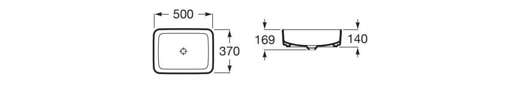 Керамическая столешница прямоугольная раковина Roca Inspira ARCH-00080317 - Вид №3