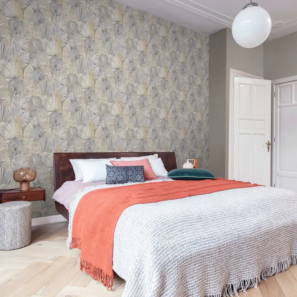 Обои флизелиновые Wall up Holiday серо-бежевые 1.06 м 647556 STLM-2127916 - Вид №3