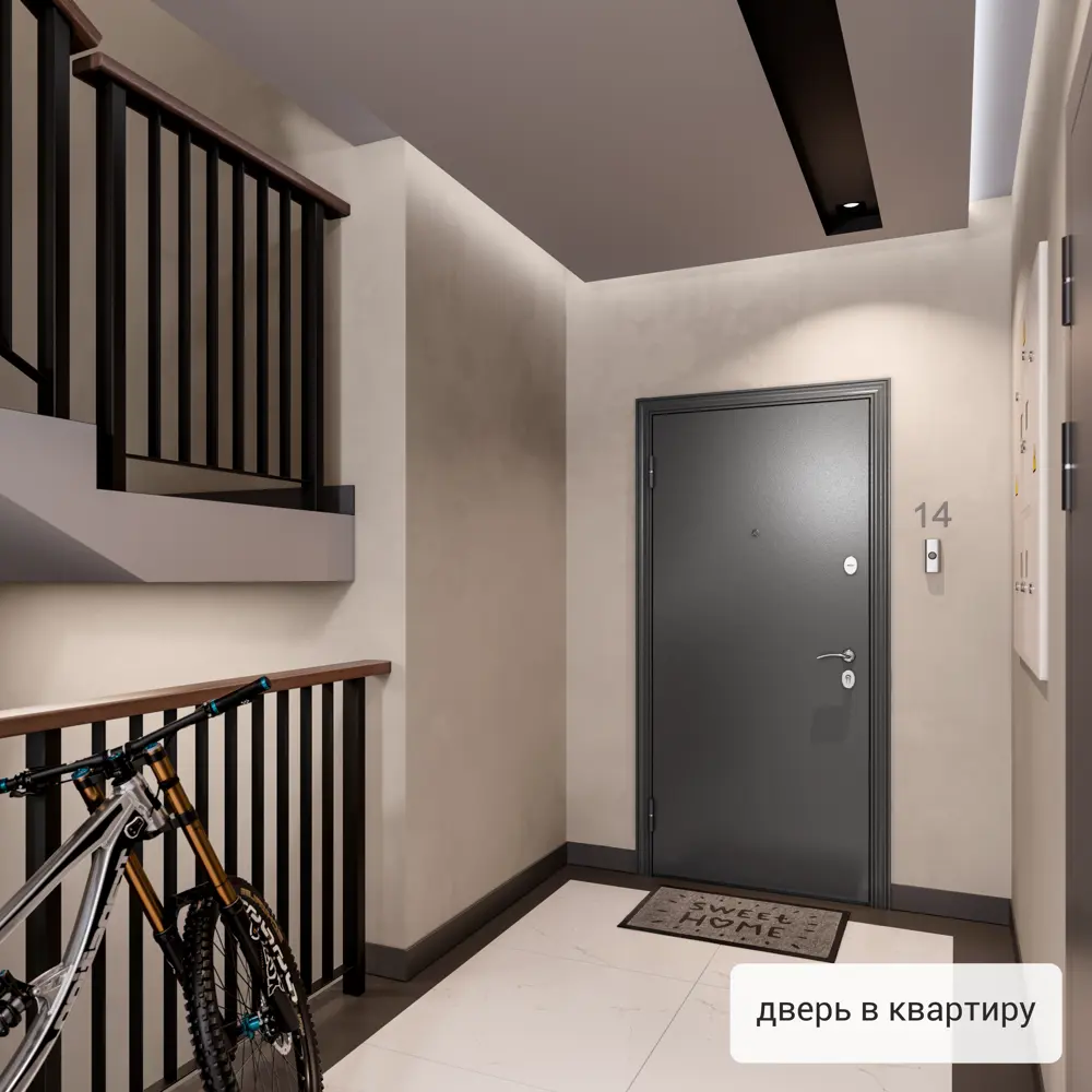 Дверь входная металлическая Страйд Тиволи 950 мм правая цвет серый TOREX STLM-2048223 - Вид №17