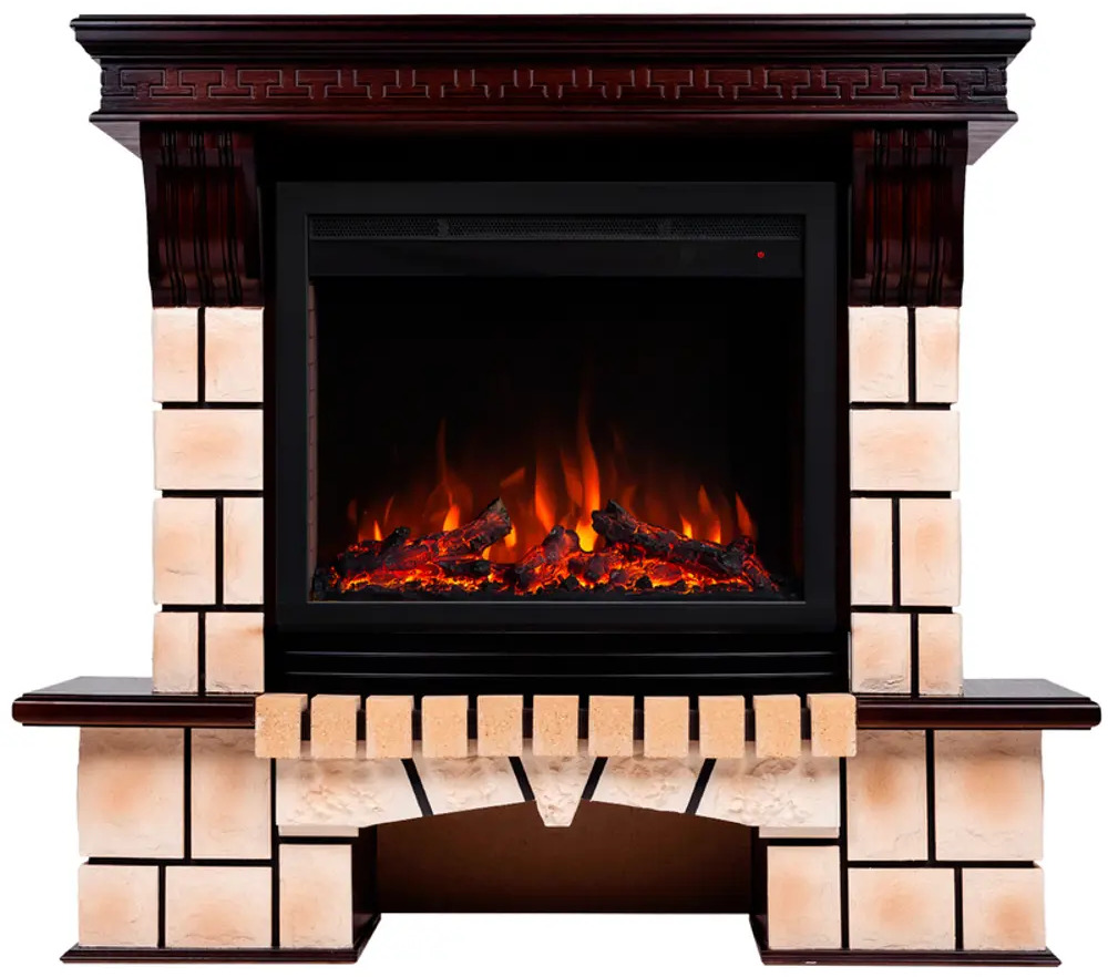 91309663 Каминокомплект Realflame Stone Brick FS25/25'5 с очагом Saphir 25.5 750Вт античный дуб STLM-0942960