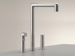 Ceadesign Смеситель для кухни на 3 отверстия из нержавеющей стали с вытяжным душем Cartesio Car 07