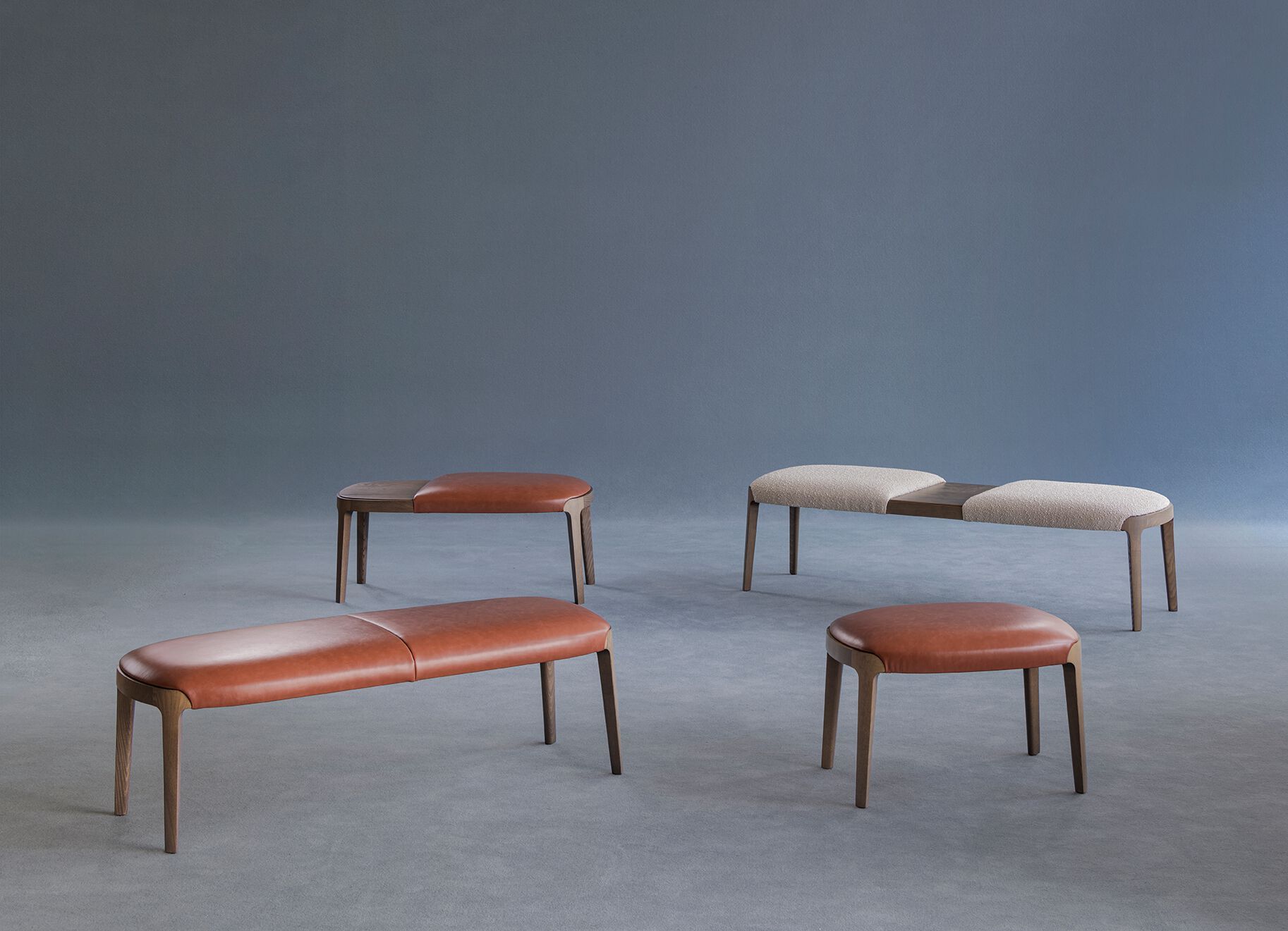 Мягкая скамейка из ткани Potocco ARCH-00078381 - Вид №1