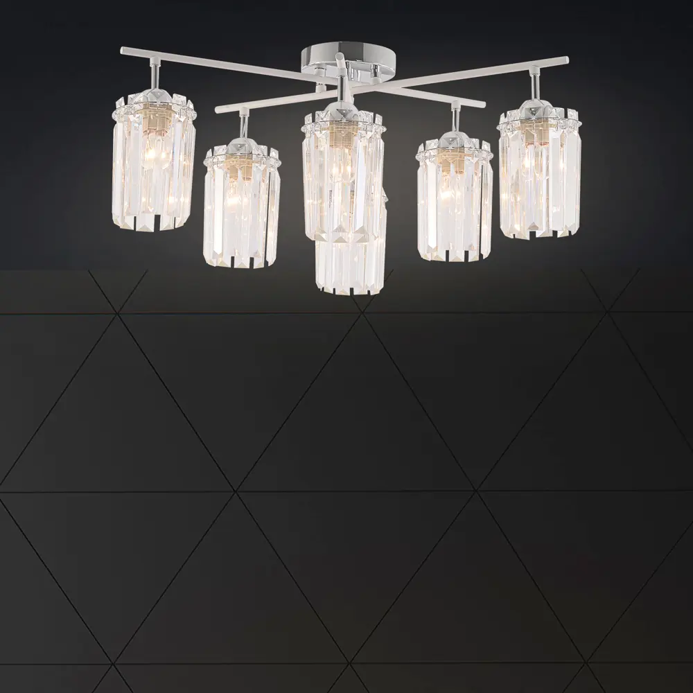 Люстра СЕМЬ ОГНЕЙ Агнес: хрустальная элегантность с 6 плафонами 89422008 STLM-1570949 - Вид №1