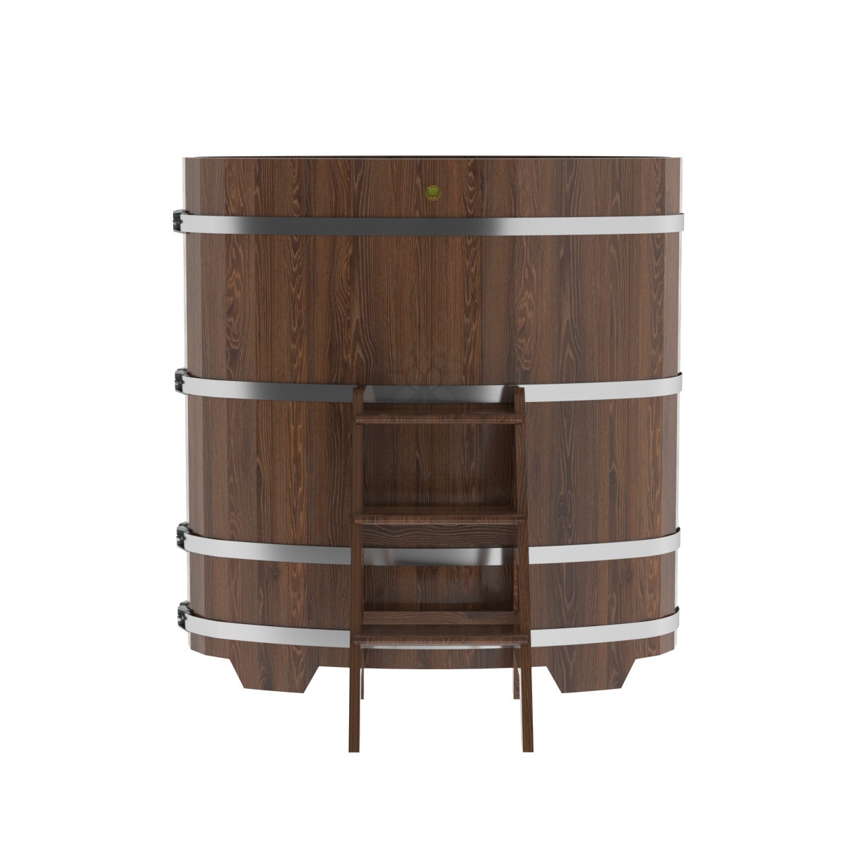 1270 Купель овальная из дуба 0,69х1,31х1,4 морёная Alyarus  - Вид №3