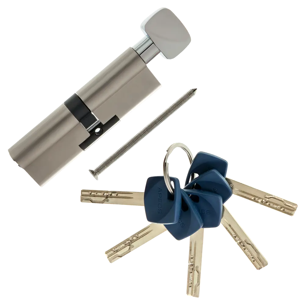 Цилиндр Apecs Premier XR-100-C15-NI, 50x50 мм, ключ/вертушка, цвет никель 82379277 STLM-2018658 ЦИЛИНДР APECS PREMXR-100-C15-NI КЛ-ВЕРТ - Вид №1