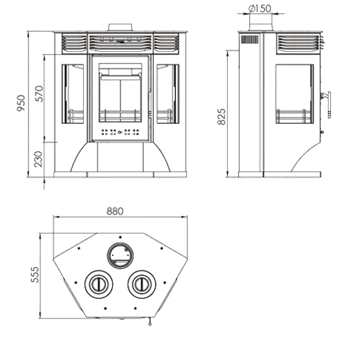 Печь-камин Мета Москва 12 с плитой 4835 - Вид №1