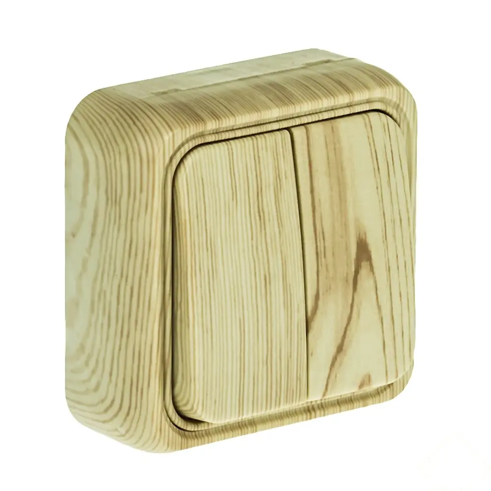 Выключатель LK STANDARD 2 клавиши открытой установки, сосна LK STUDIO STLM-2204014