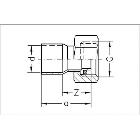 15240G2234 SANHA 5240G переход ВП-ВР, с накид- ной гайкой, медь 22x3/4 мм  - Вид №1