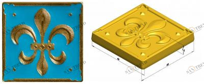 Металлическая плитка Lily 5*5 с эмалью 1643 Enameled kavarti Kavarti (Каварти) sun-id-328796