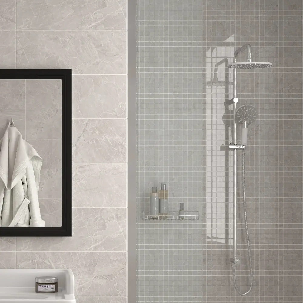 Мозаика настенная Kerama Marazzi Феррара 20x50 см глянцевая цвет серый 84407402 STLM-2168287