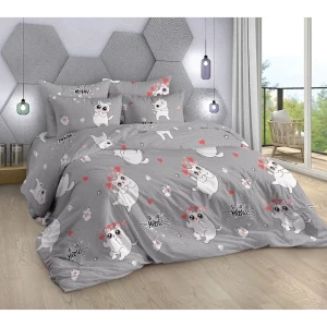 90714088 Комплект постельного белья Mercury Home Китти 23303, двуспальный, бязь, разноцветный STLM-1071041