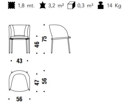Мягкий стул с подлокотниками MOROSO Юми ARCH-00072948 - Вид №4