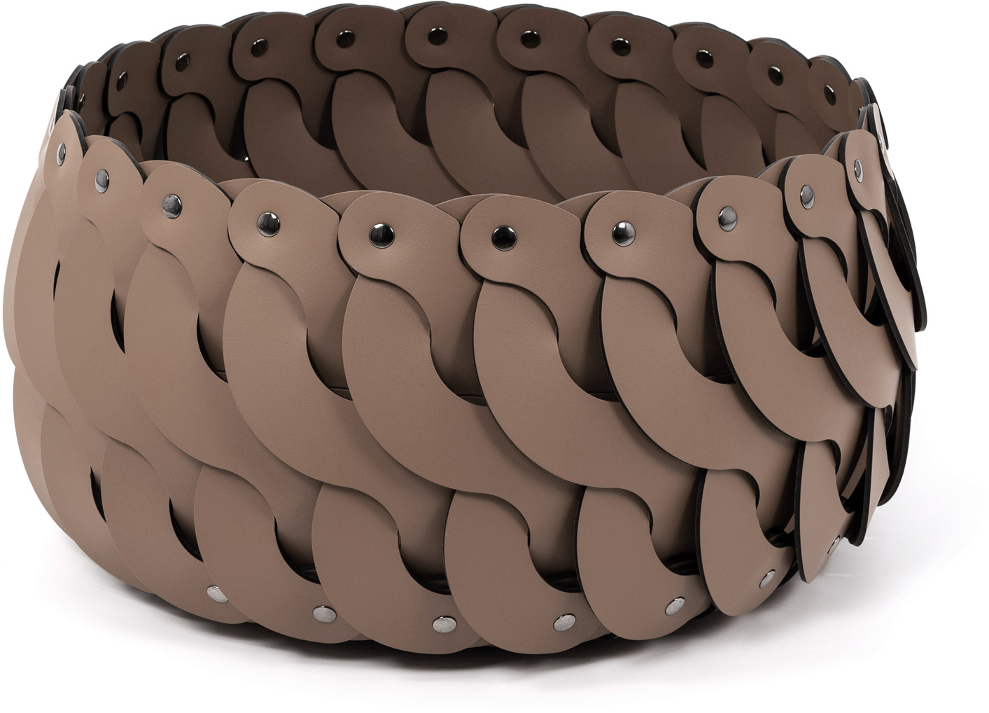 Маленькая корзина Alicante - Ø 45XH44 см / регенерированная кожа_белый