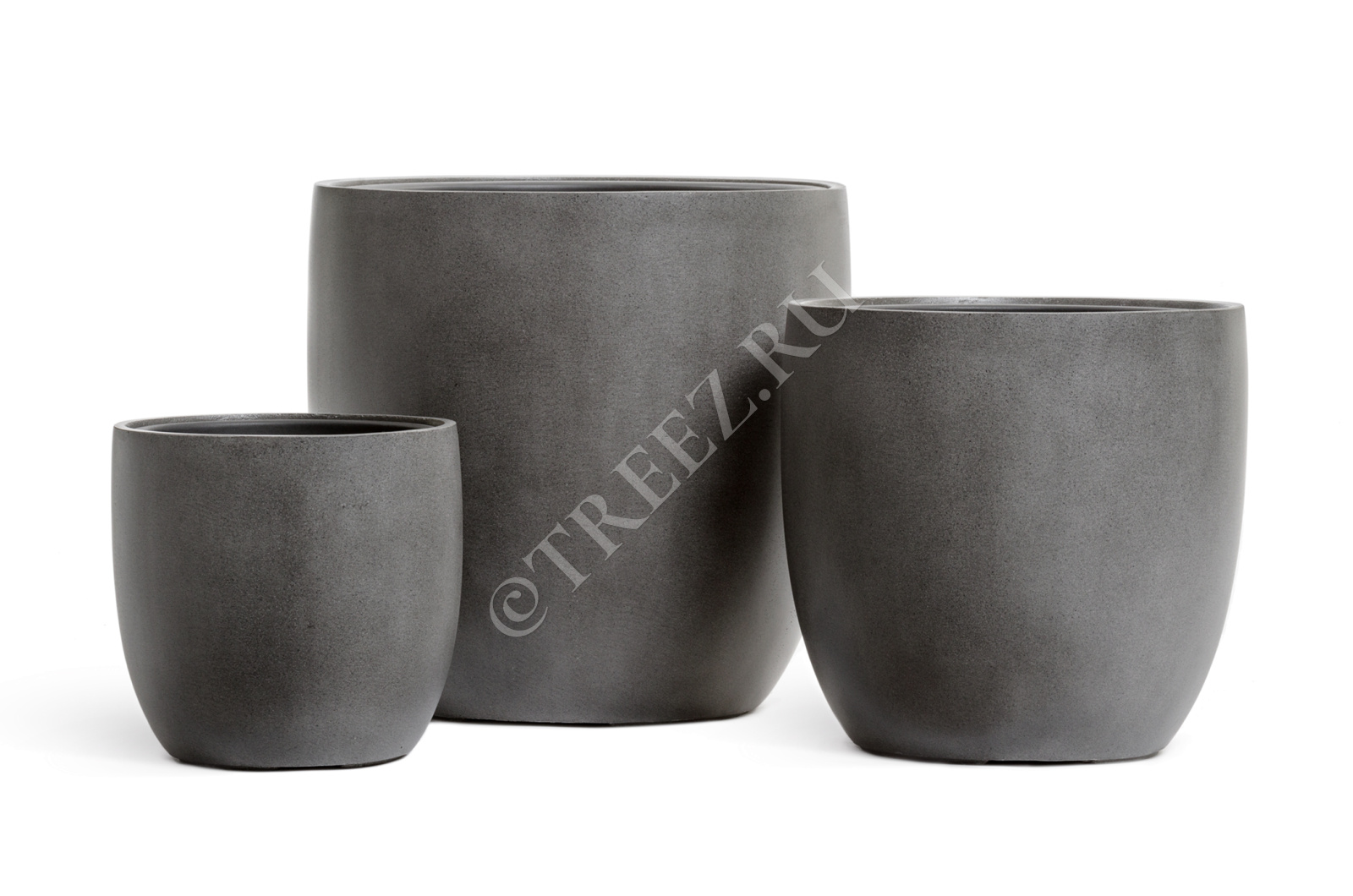 41.3320-02-030-GR-40 Кашпо  Effectory - серия Beton - Округлый конус - Тёмно-серый бетон Цветочная коллекция 