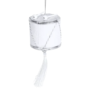 89368986 Украшение декоративное подвесное Барабан 15x6 см белый STLM-1422207