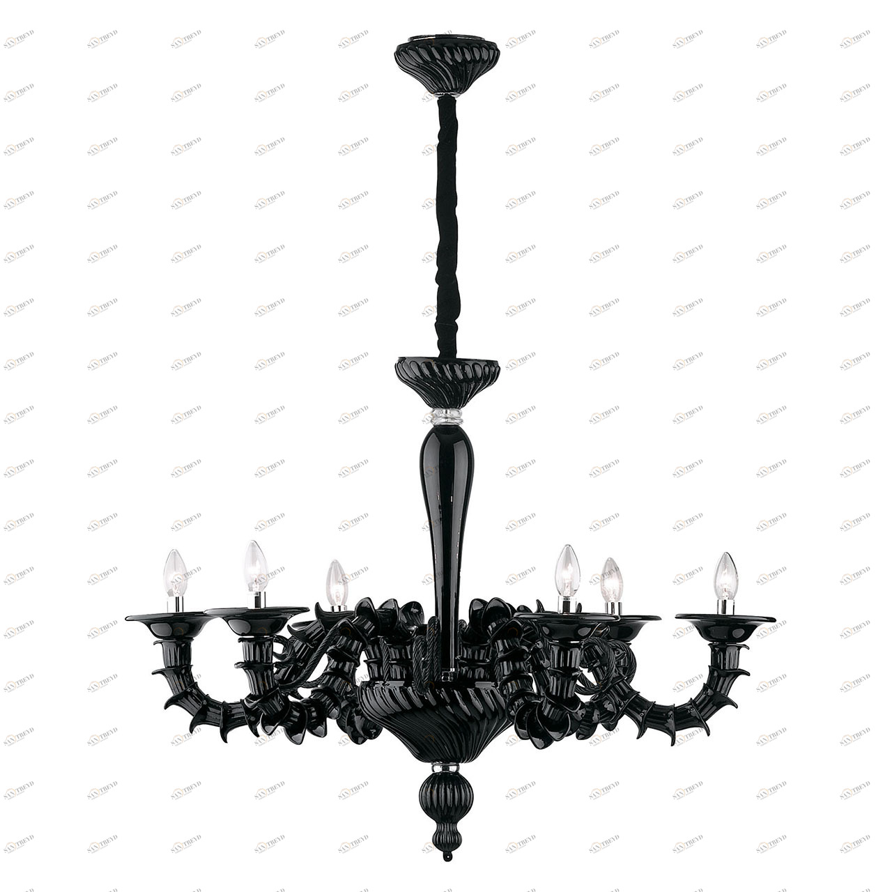 Подвесная люстра Ideal Lux Ca Rezzonico SP6 Nero IDEAL LUX ДИЗАЙНЕРСКИЕ, CA REZZONICO NERO 057271 Черный 