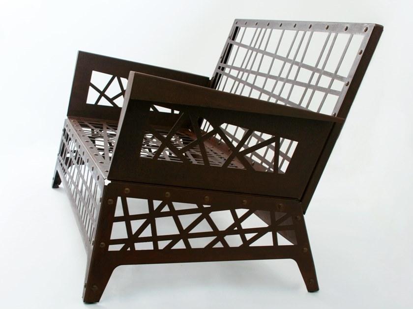 TrackDesign 2-местный садовый диван из стали Corten ™ Mikado Dp0101001 - Вид №1