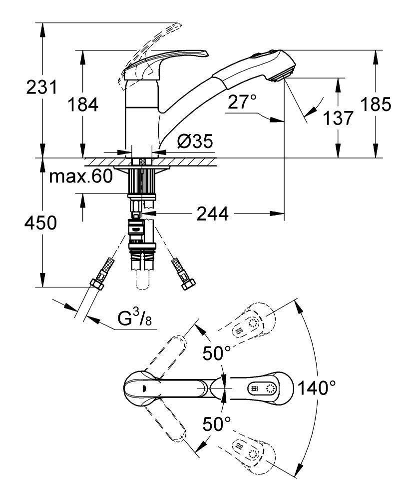 32998SD0 Смеситель для кухни Grohe BLUE - Вид №1