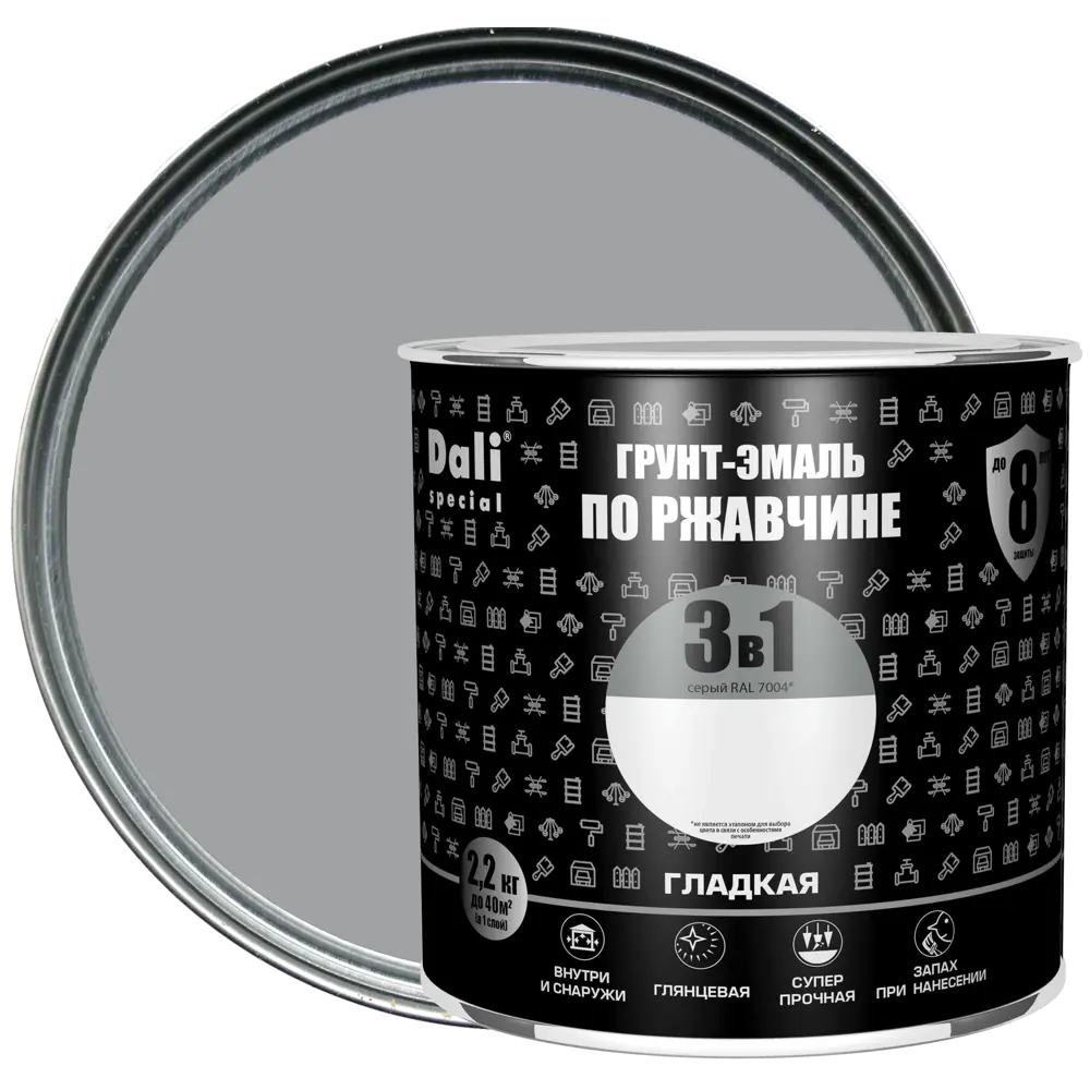 Грунт-эмаль Dali 3 в 1 - защита металла от коррозии 83372470 STLM-0040607