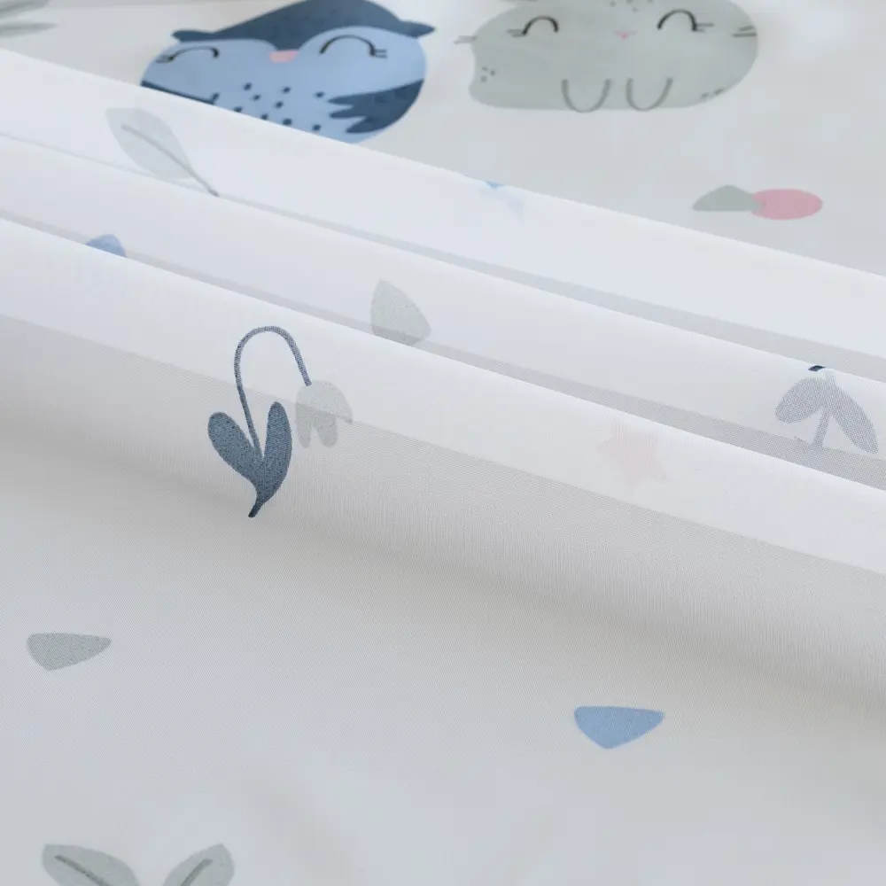 Тюль на ленте Совы 250x260 см цвет синий GARDEN STLM-2138674 - Вид №3