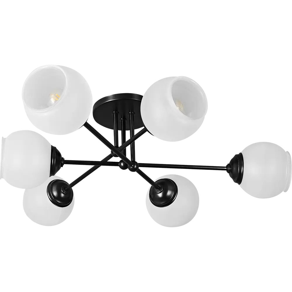 Люстра потолочная Лада 600 6 ламп 24 м² цвет черный СВЕТУС STLM-2096919 - Вид №2