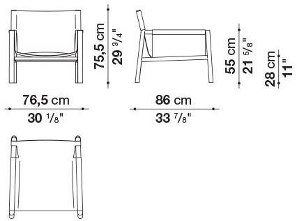 B&B Italia Кожаное кресло с подлокотниками  Pb77  - Вид №7