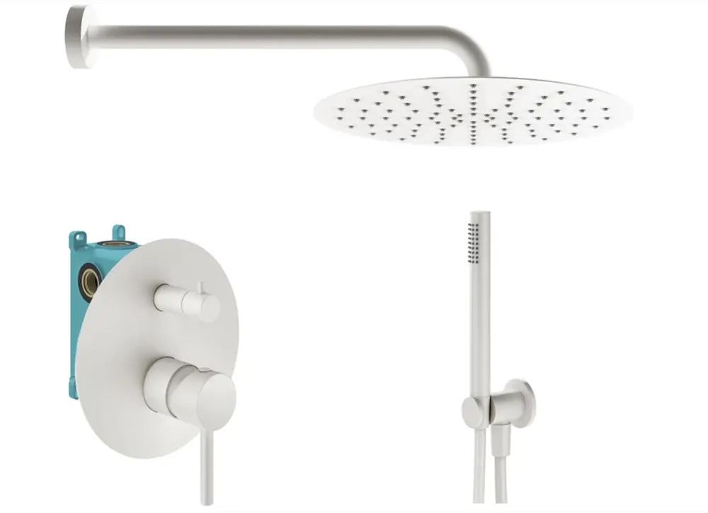 91719912 Комплект смесителей для душа Plumberia Selection KITXO18BO, Белый матовый STLM-0999744