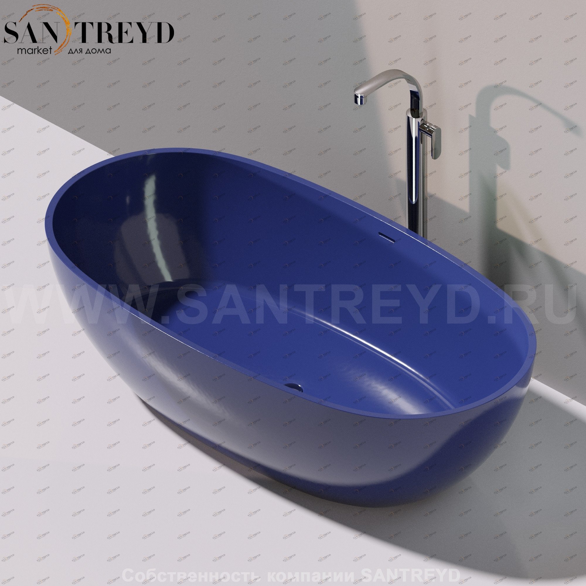 Flaminia APP Ванна свободностоящая 176 см синяя AP176V.5003 Ceramica Flaminia AP176V5003