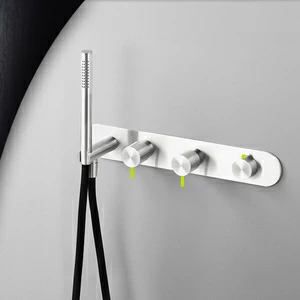 Смеситель для душа глянцевая сталь с зеленой ручкой Toki Radomonte TKI51LCIL23