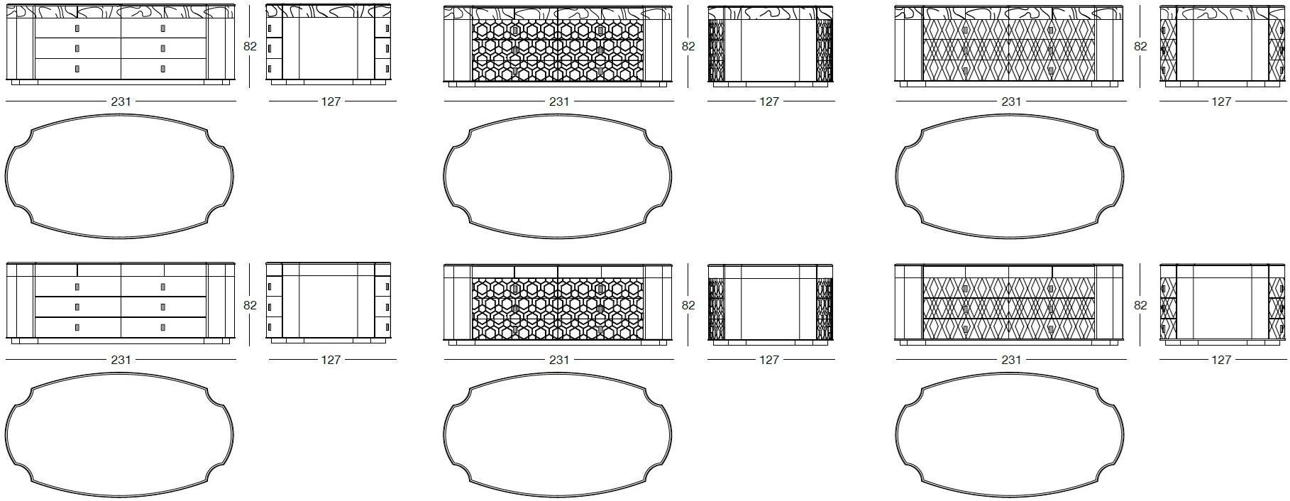 Longhi Кожаный комод со встроенными ручками Loveluxe 2018 – illusion collection Y 855 - Вид №5