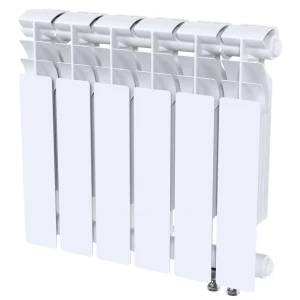 Радиатор секционный Le Heat Bimetal 350/90 6 секций нижнее подключение биметалл белый