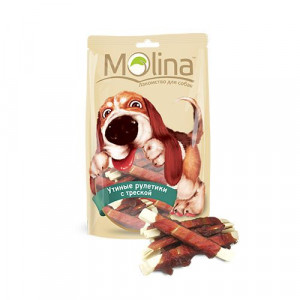 ПР0039840 Лакомство для собак Утиные рулетики с треской 80г Molina