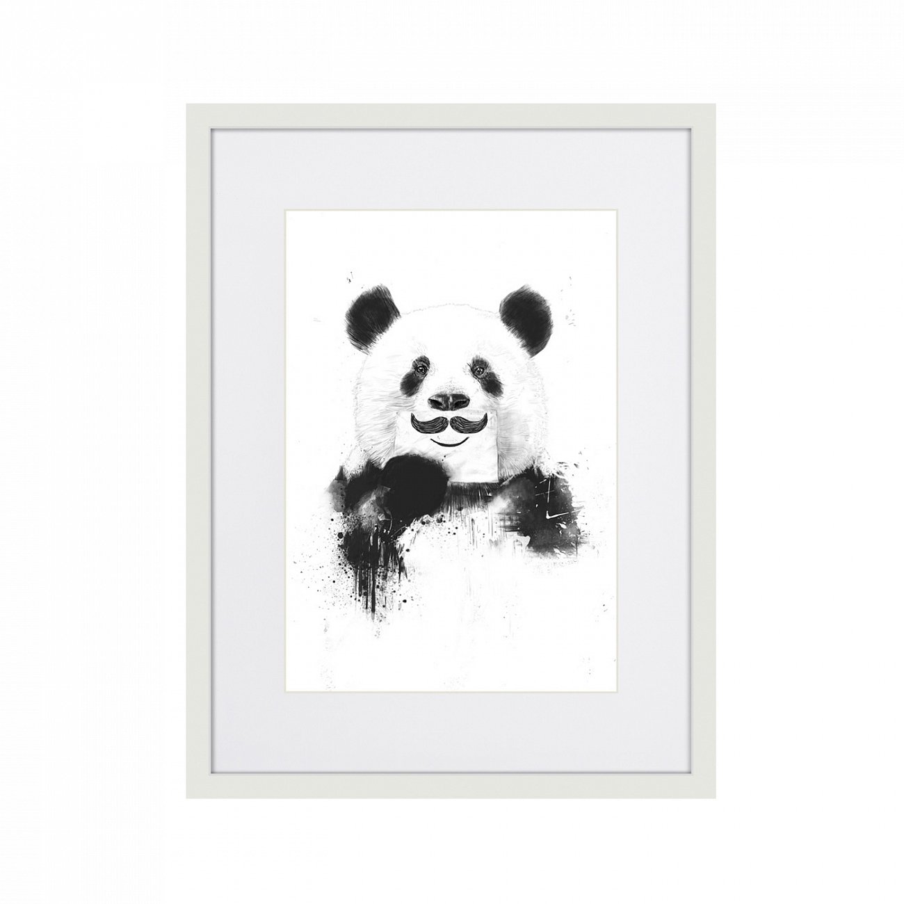 Картина черно-белая 42х32 см Funny Panda КАРТИНЫ В КВАРТИРУ  00-3894668 Белый;черный  - Вид №1