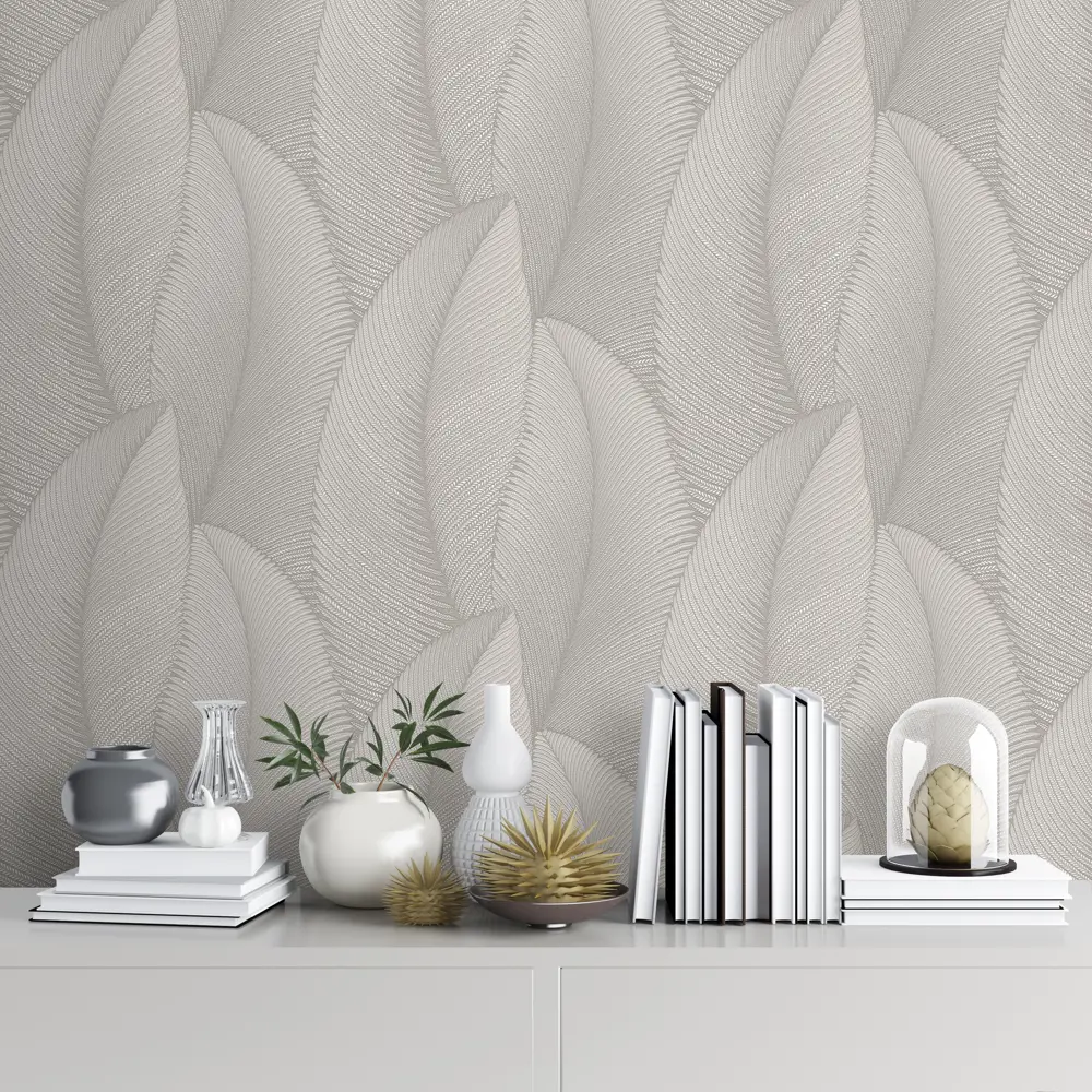 Флизелиновые обои Ateliero Divo серые с растительным рисунком 89423652 STLM-1571622 - Вид №4