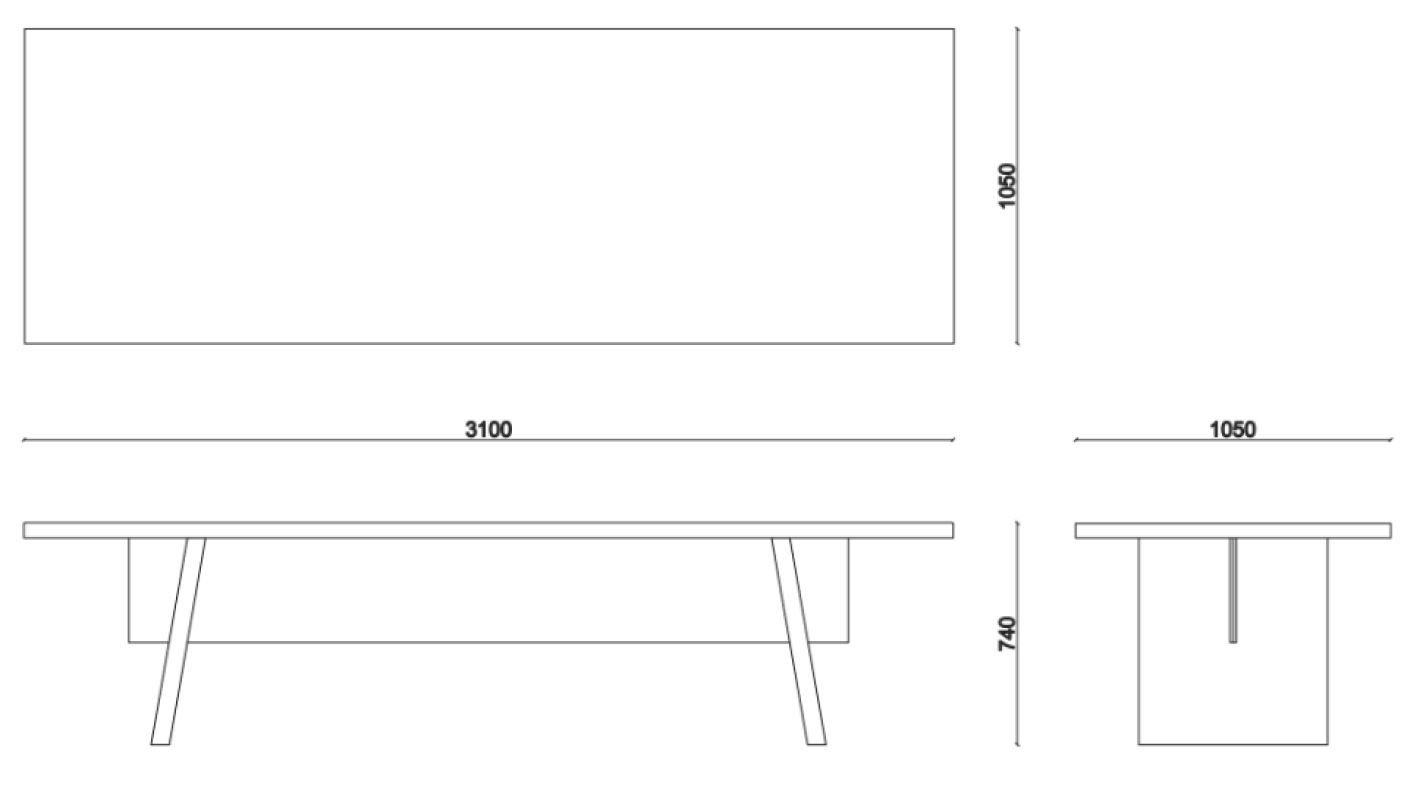 Прямоугольный стол из розового дерева Falsasquadra Альберико ARCH-00116125 - Вид №3