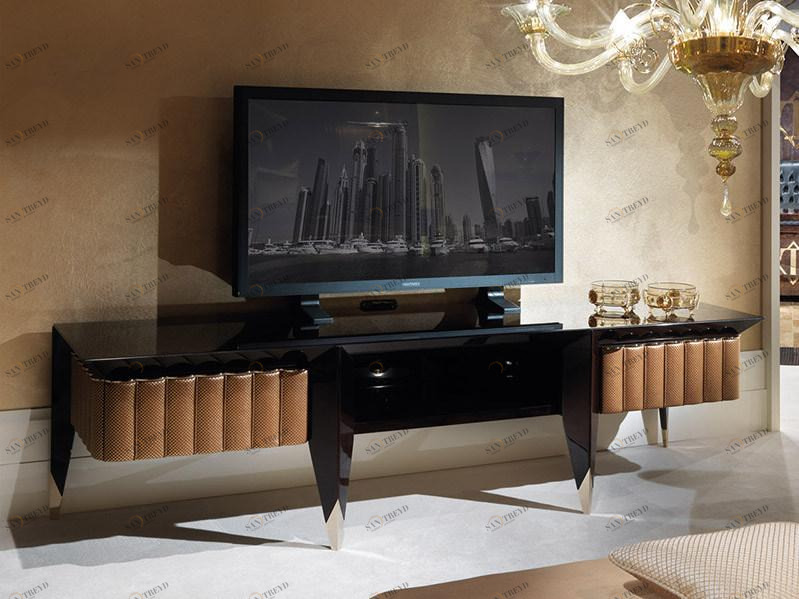 Turri Низкая лакированная тумба под телевизор из дерева Orion sun-id-1351778